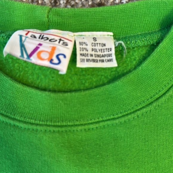 Vintage Talbots Kids Green Winter Scene Penguin Sweatshirt, size 8, EUC - Picture 3 of 6